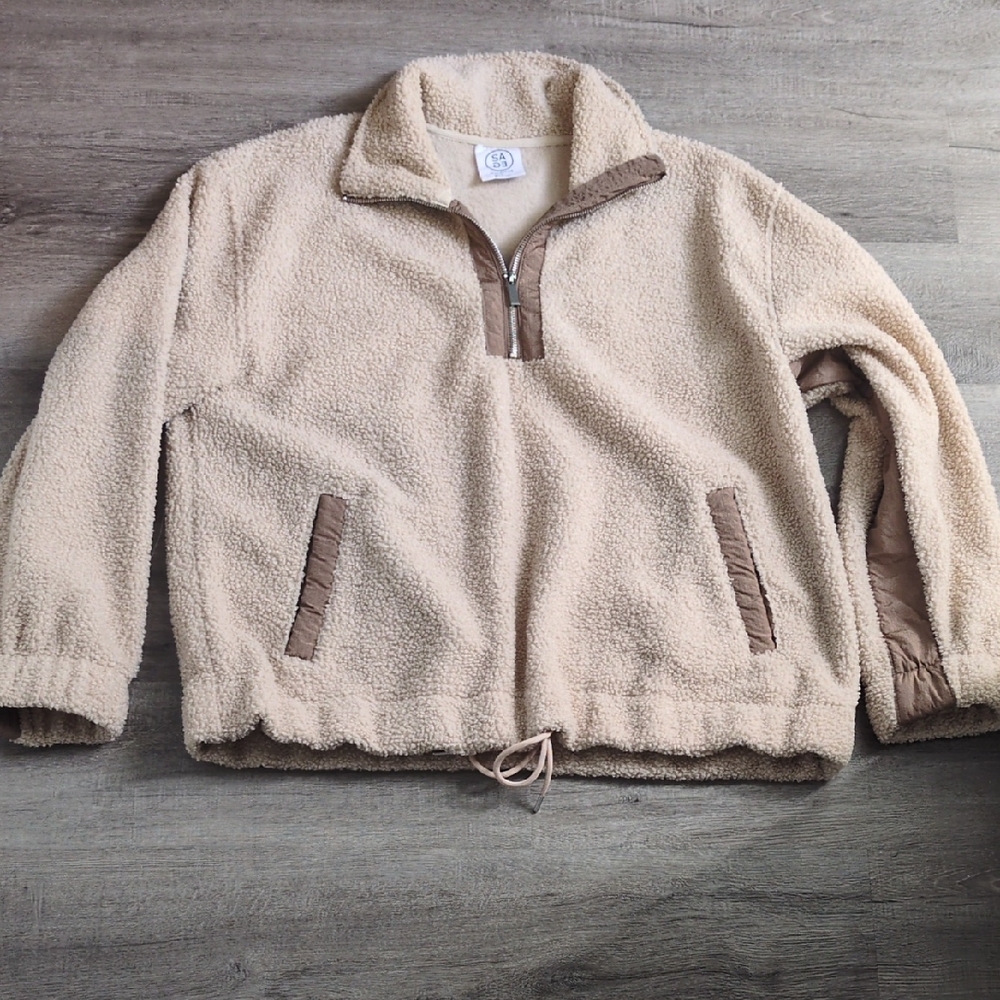 Sage collective / Cozy Cream Sherpa Quarter Zip